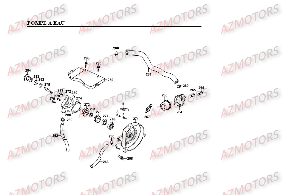 POMPE A EAU KYMCO Pièces Scooter SUPER SUPER 9 LC 50cc 2T EURO II 