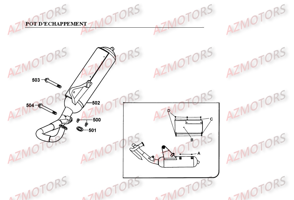Pot D Echappement KYMCO Pieces SUPER 9 LC 50cc 2T EURO I