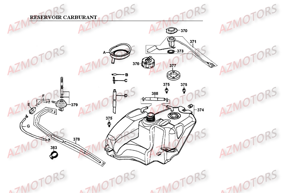 Reservoir Carburant KYMCO Pieces SUPER 9 LC 50cc 2T EURO I