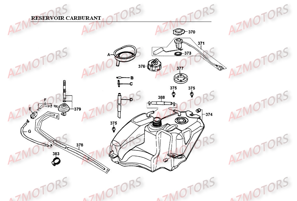 RESERVOIR CARBURANT pièces KYMCO neuves Pieces SUPER 9 LC 50cc 2T EURO I  pièces détachées constructeur AZMOTORS ✓ repare a neuf au meilleur prix