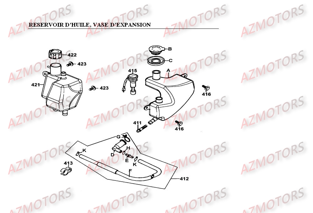 RESERVOIR D HUILE   VASE D EXPANSION KYMCO SUPER9 LC