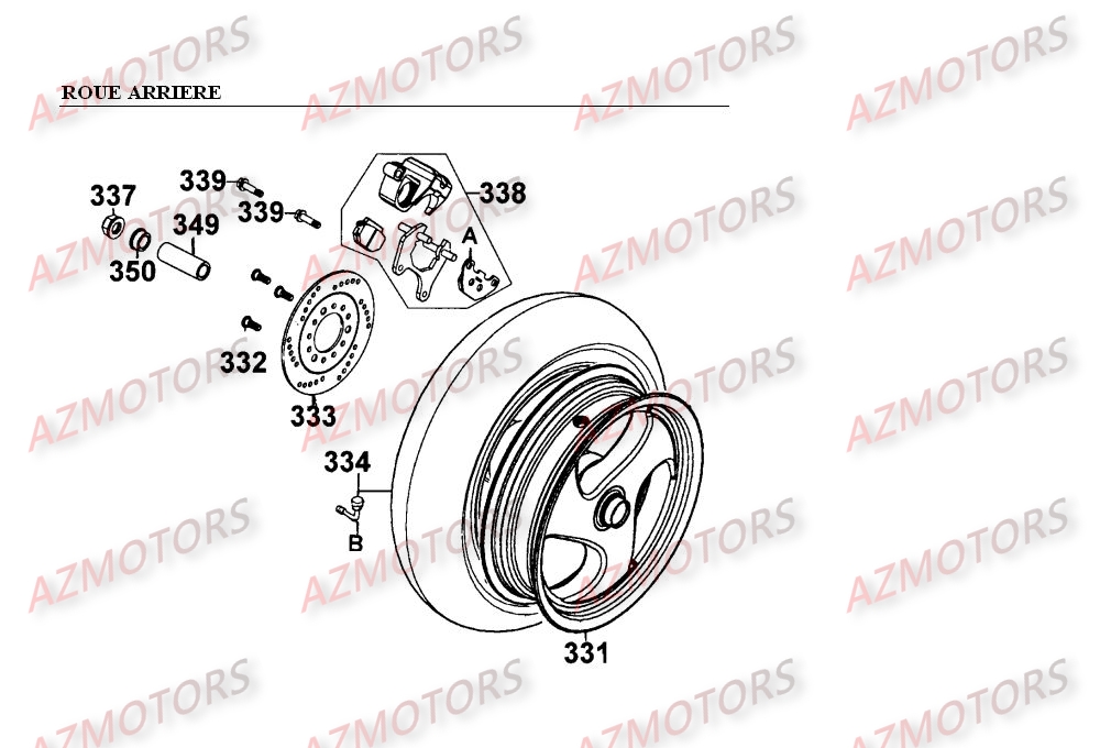 ROUE ARRIERE KYMCO SUPER9 LC