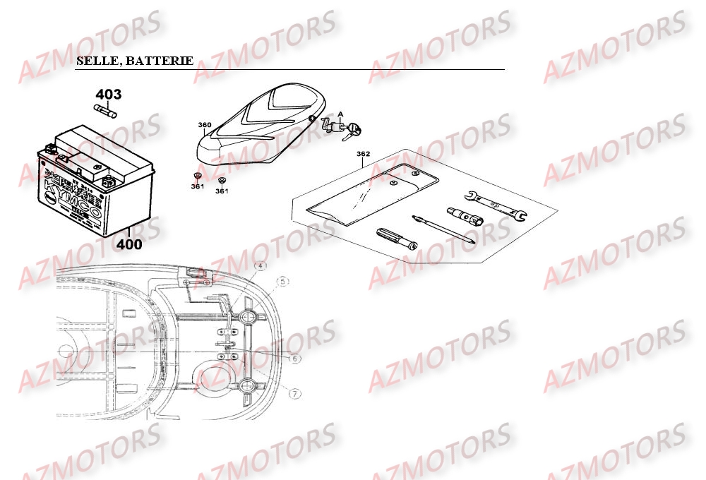 BATTERIE YTX5L-BS YUASA (ORIGINE) KYMCO pour SELLE - BATTERIE de SUPER9-LC