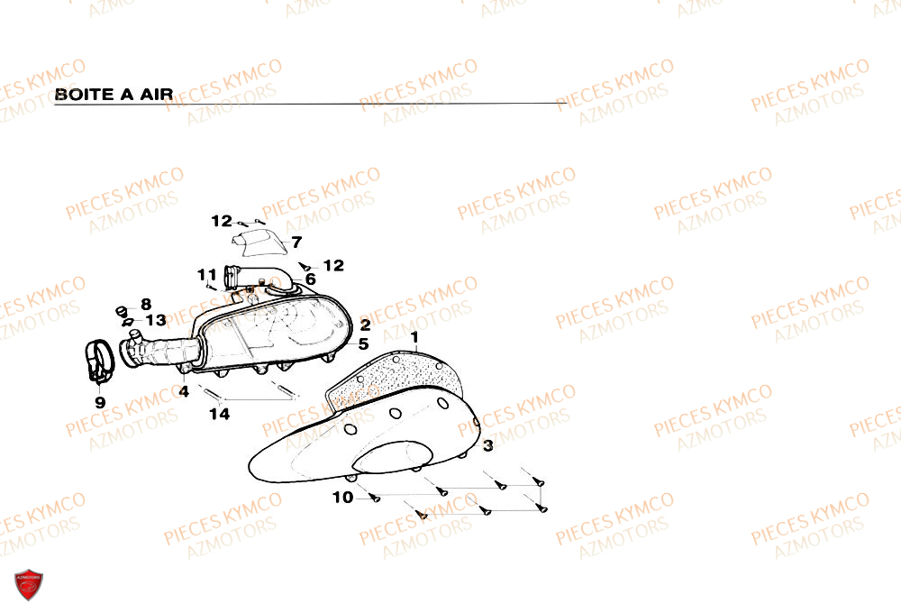 Boite A Air KYMCO Pieces SUPER 9 MMC AC 50cc 2T EURO II (SF10DN)
