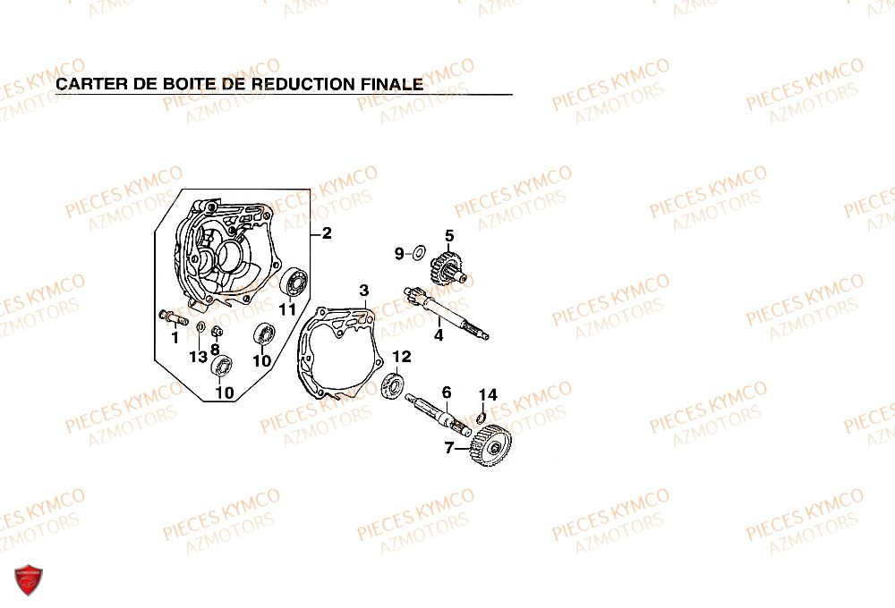 Carter De Boite KYMCO Pieces SUPER 9 MMC AC 50cc 2T EURO II (SF10DN)