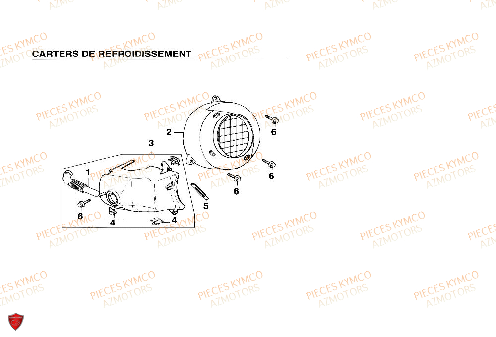 Carter De Refroidissement KYMCO Pieces SUPER 9 MMC AC 50cc 2T EURO II (SF10DN)
