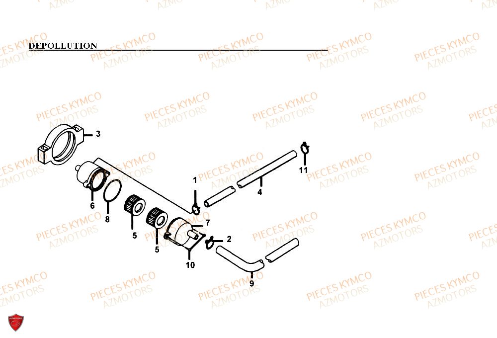 Depollution KYMCO Pieces SUPER 9 MMC AC 50cc 2T EURO II (SF10DN)