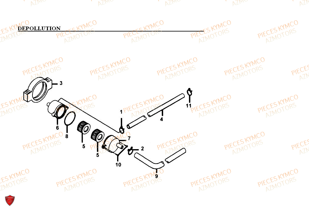 DEPOLLUTION KYMCO Pièces Scooter SUPER 9 MMC AC 50cc 2T EURO II