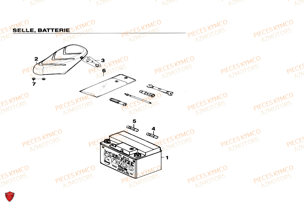 BATTERIE YTX4L-BS YUASA (ORIGINE) KYMCO pour SELLE de SUPER9-MMC