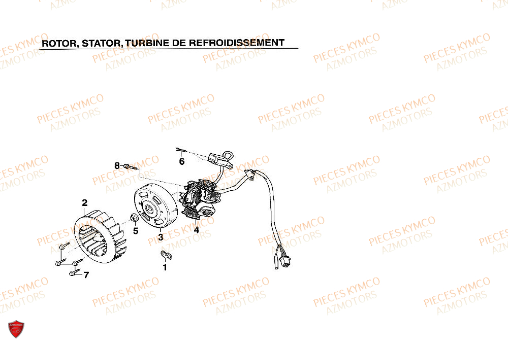 Stator KYMCO Pieces SUPER 9 MMC AC 50cc 2T EURO II (SF10DN)