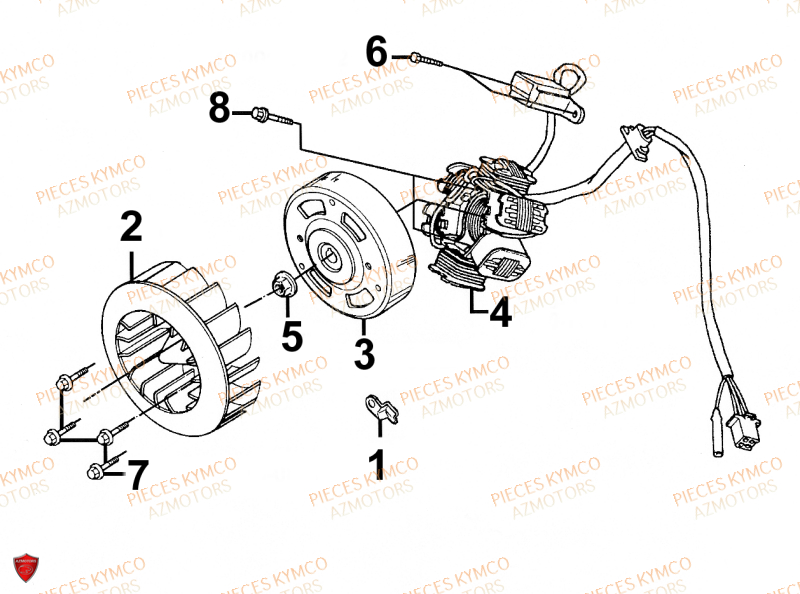 Allumage KYMCO Pieces SUPER 9 AC 50cc 2T EURO II SPORT (SF10DS)