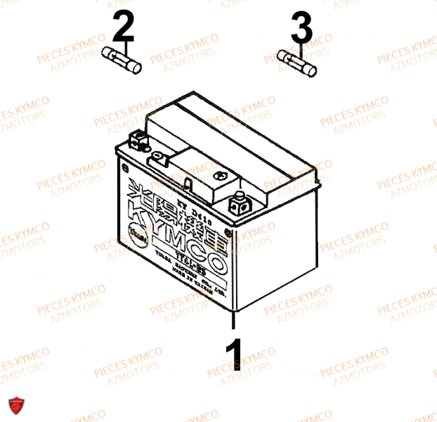 BATTERIE YTX4L-BS YUASA (ORIGINE) KYMCO pour BATTERIE de SUPER9-SPORT