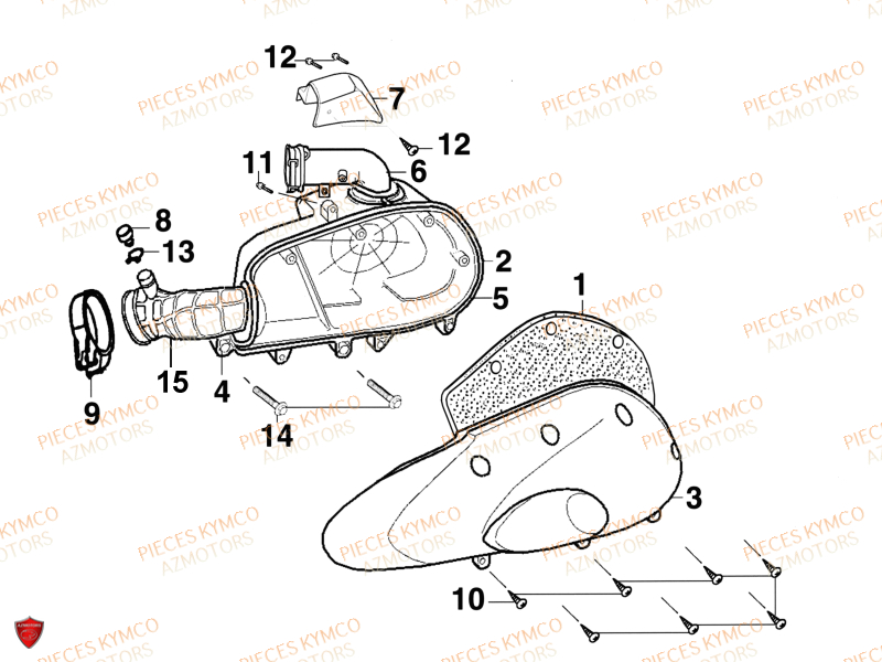 Boite A Air KYMCO Pieces SUPER 9 AC 50cc 2T EURO II SPORT (SF10DS)