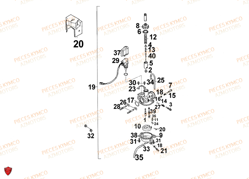 CARBURATEUR KYMCO Pièces Scooter SUPER9-SPORT