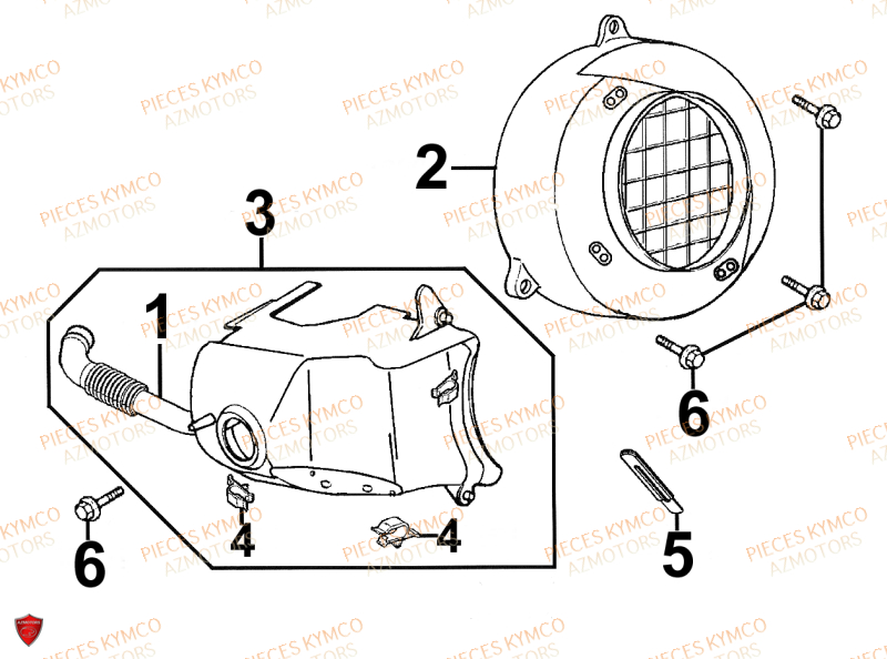 Carter De Refroidissement KYMCO Pieces SUPER 9 AC 50cc 2T EURO II SPORT (SF10DS)