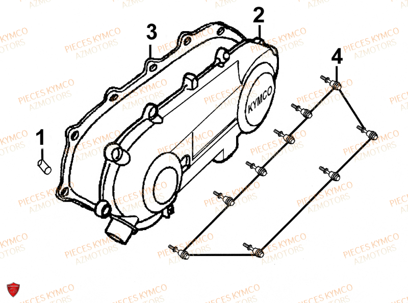 Carter Gauche KYMCO Pieces SUPER 9 AC 50cc 2T EURO II SPORT (SF10DS)