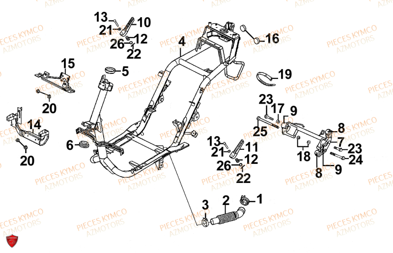 CHASSIS KYMCO Pièces Scooter SUPER9-SPORT