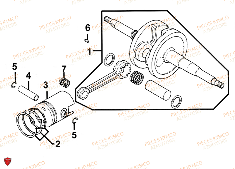 Embiellage KYMCO Pieces SUPER 9 AC 50cc 2T EURO II SPORT (SF10DS)