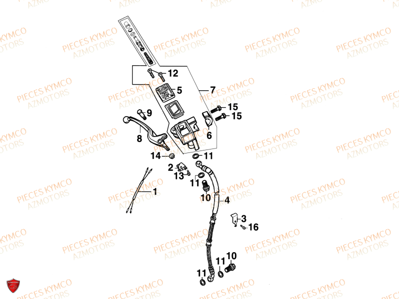 Frein Avant KYMCO Pieces SUPER 9 AC 50cc 2T EURO II SPORT (SF10DS)