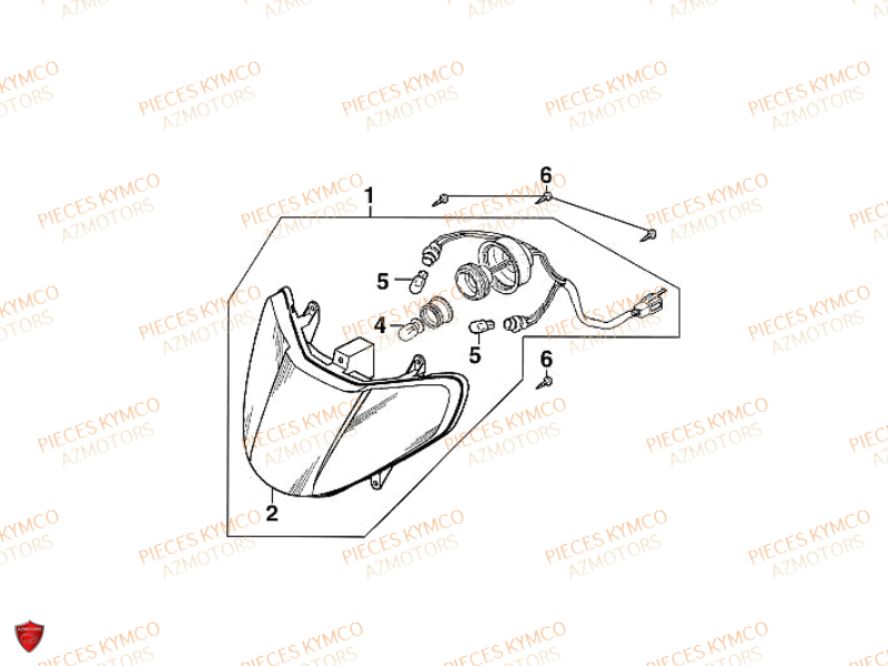 Phare KYMCO Pieces SUPER 9 AC 50cc 2T EURO II SPORT (SF10DS)