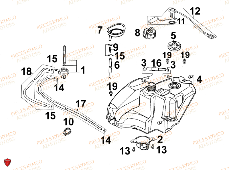 RESERVOIR KYMCO Pièces Scooter SUPER9-SPORT