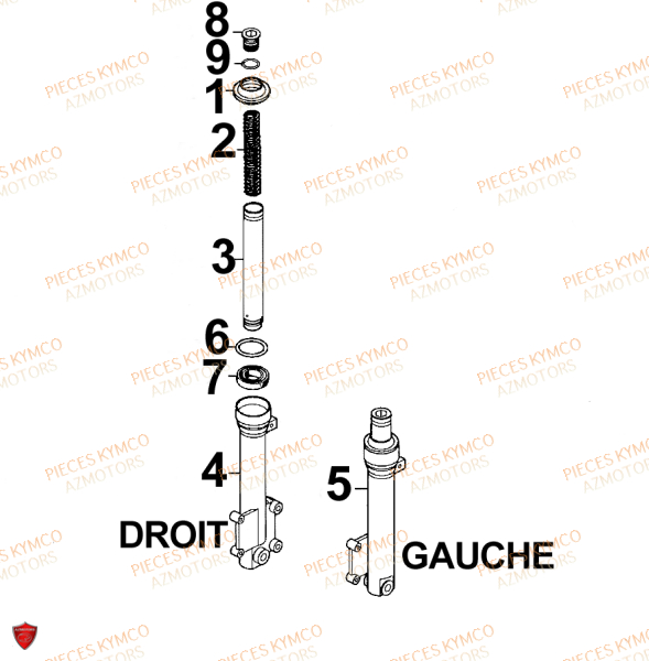 TUBE_DE_FOURCHE KYMCO Pièces Scooter SUPER9-SPORT