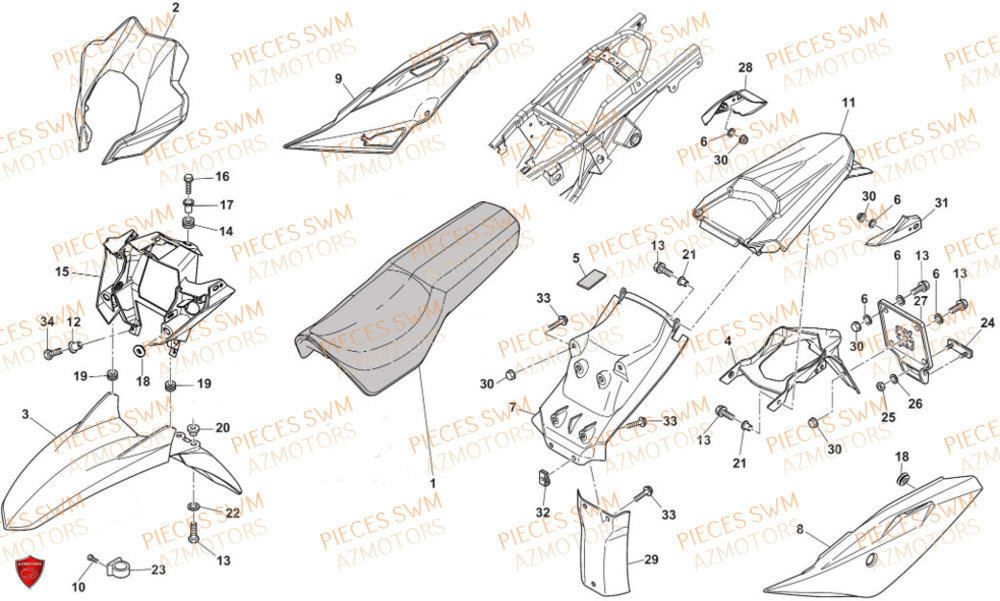 Carrosserie SWM Pieces SWM Origine SUPER DUAL 650 EURO5 2024