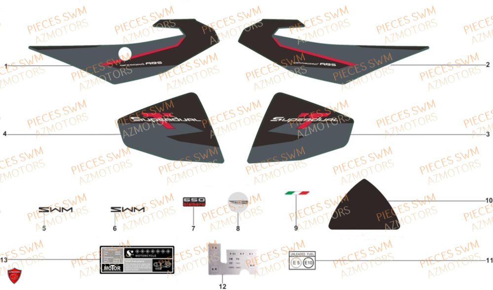 Decors SWM Pieces SWM Origine SUPER DUAL 650 EURO5 2024