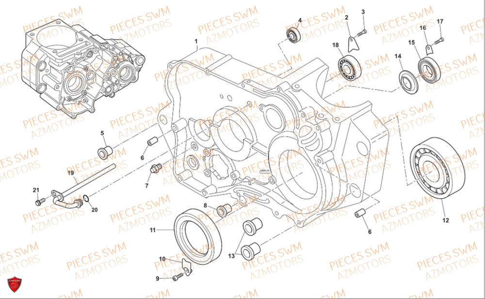 Demi Carter Droit SWM Pieces SWM Origine SUPER DUAL 650 EURO5 2024