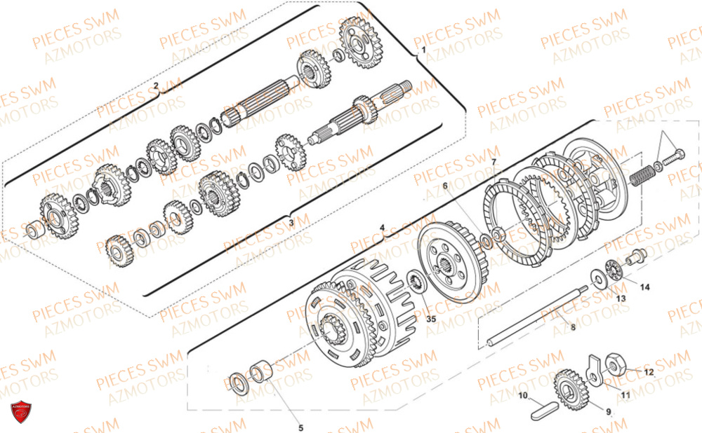 Embrayage SWM Pieces SWM Origine SUPER DUAL 650 EURO5 2024