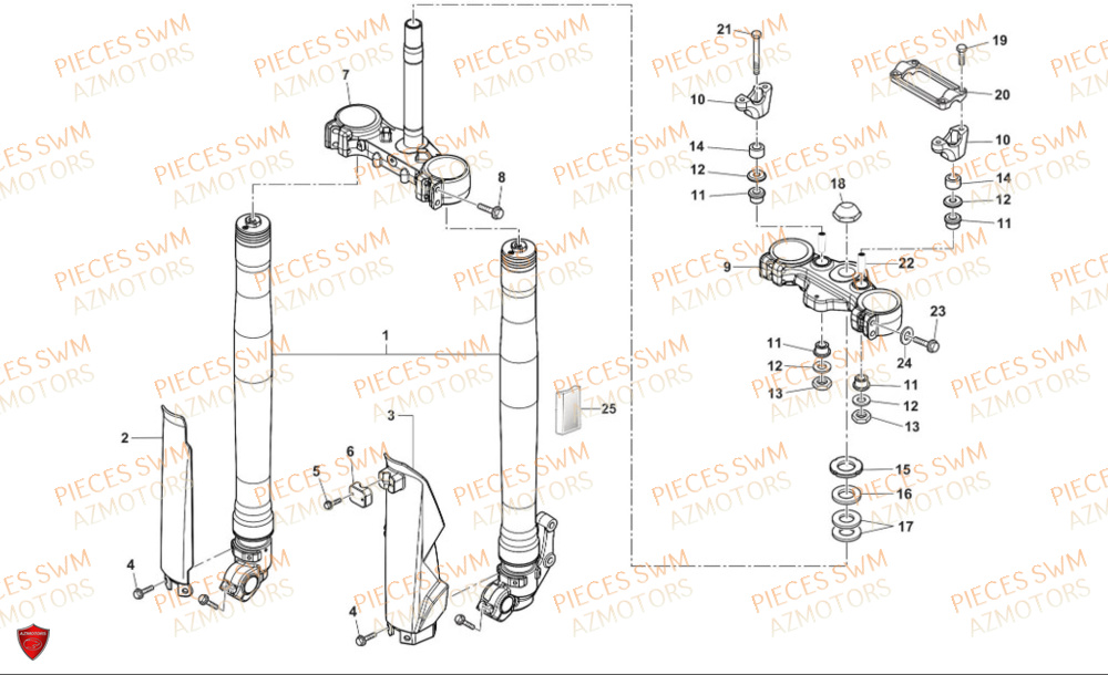 Fourche SWM Pieces SWM Origine SUPER DUAL 650 EURO5 2024