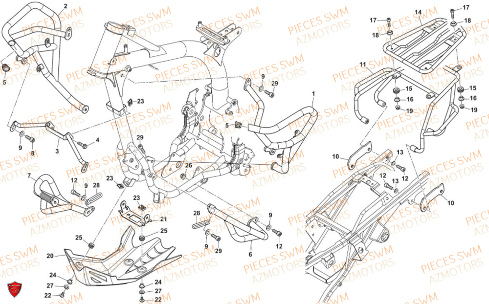 Protection Chassis SWM Pieces SWM Origine SUPER DUAL 650 EURO5 2024