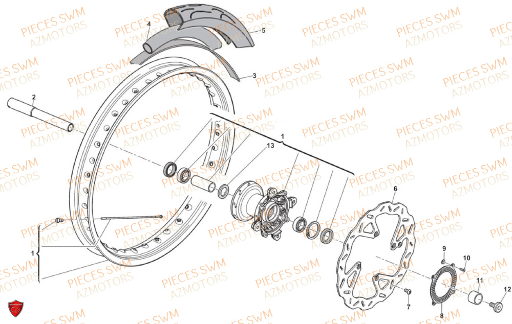 Roue Avant SWM Pieces SWM Origine SUPER DUAL 650 EURO5 2024