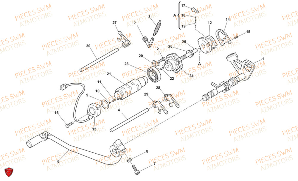 Selecteur De Vitesses SWM Pieces SWM Origine SUPER DUAL 650 EURO5 2024