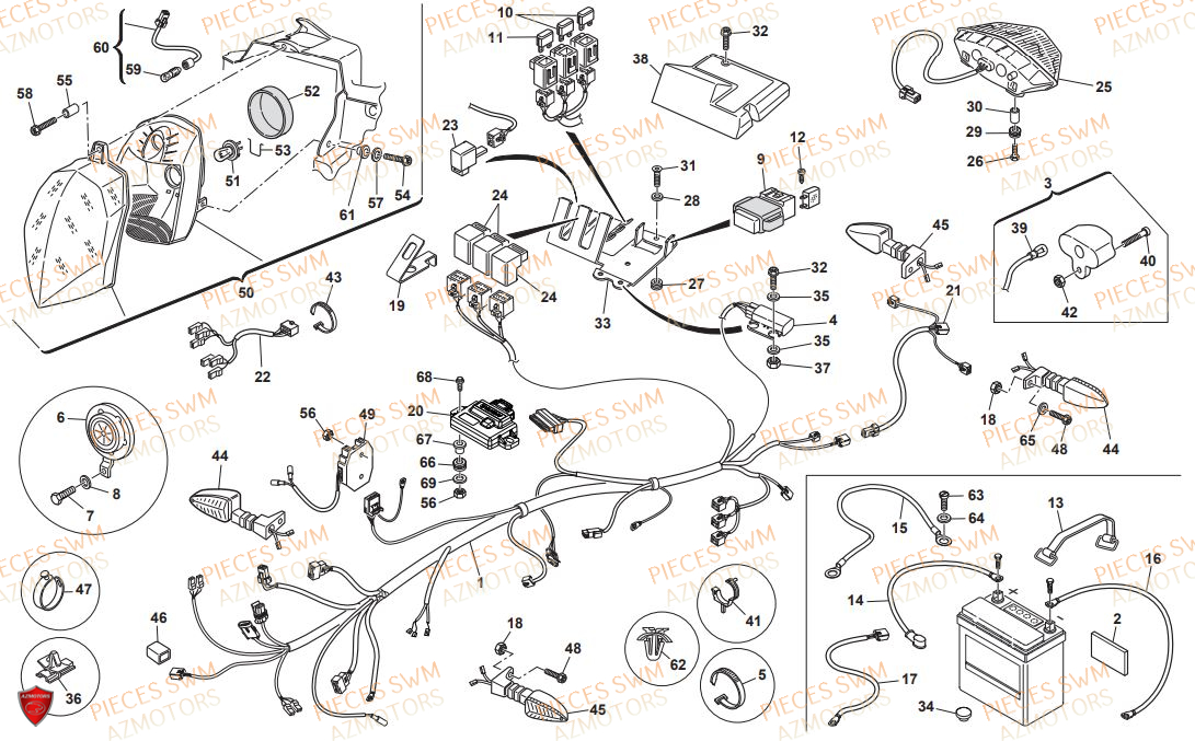Equipement Electrique SWM Pieces SWM Origine SUPER DUAL 650 2017