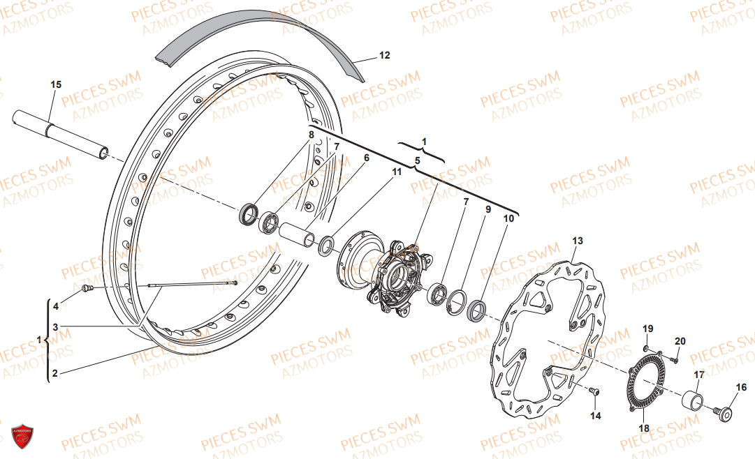 ROUE AVANT MODELE T SWM SUPERDUAL 650 2017