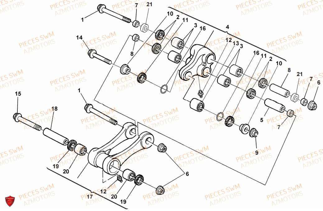 SUSPENSION_ARRIERE SWM Pieces SWM Origine SUPER DUAL 650 2017