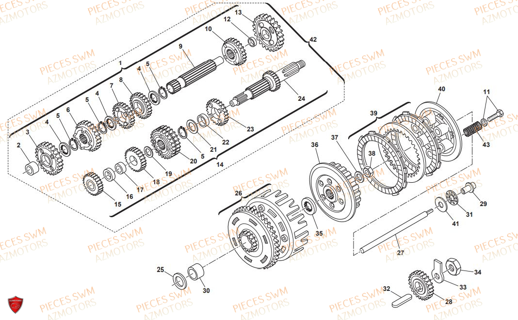 TRANSMISSION pour SUPERDUAL 650 2017