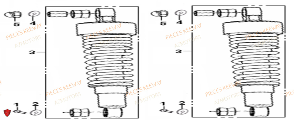 Amortisseur AZMOTORS PIECES ORIGINE KEEWAY SUPERLIGHT 125 E2 (2008-2006)
