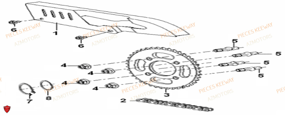 Couronne AZMOTORS PIECES ORIGINE KEEWAY SUPERLIGHT 125 E2 (2008-2006)