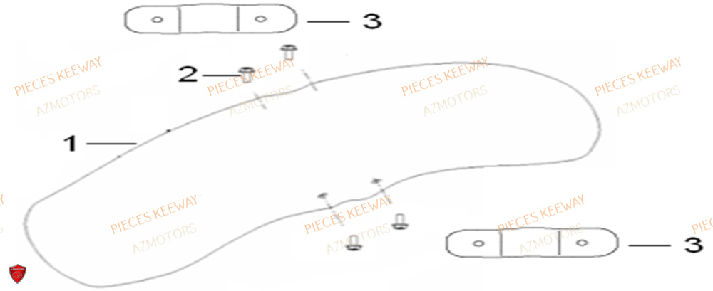 Garde Boue Arriere AZMOTORS PIECES ORIGINE KEEWAY SUPERLIGHT 125 E2 (2008-2006)