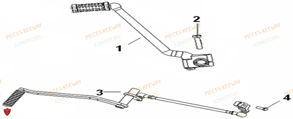 Kick AZMOTORS PIECES ORIGINE KEEWAY SUPERLIGHT 125 E2 (2008-2006)