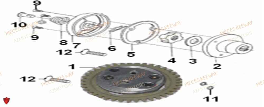 Pompe A Huile AZMOTORS PIECES ORIGINE KEEWAY SUPERLIGHT 125 E2 (2008-2006)