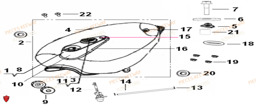 Reservoir AZMOTORS PIECES ORIGINE KEEWAY SUPERLIGHT 125 E2 (2008-2006)