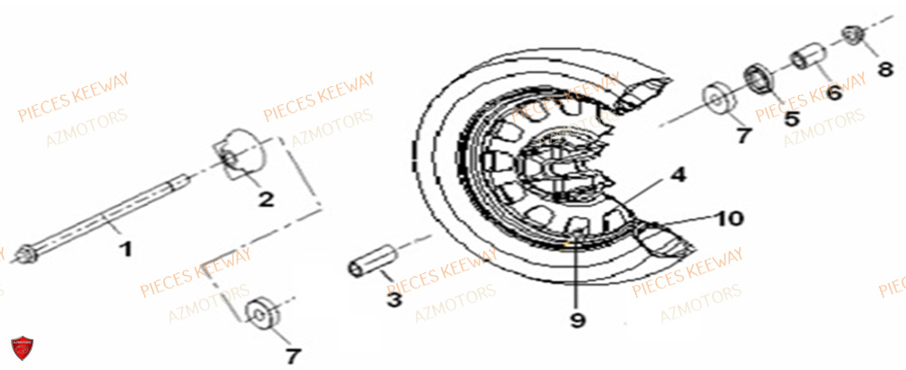 Roue Avant AZMOTORS PIECES ORIGINE KEEWAY SUPERLIGHT 125 E2 (2008-2006)