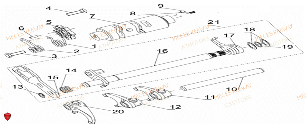 Selection De Vitesses AZMOTORS PIECES ORIGINE KEEWAY SUPERLIGHT 125 E2 (2008-2006)