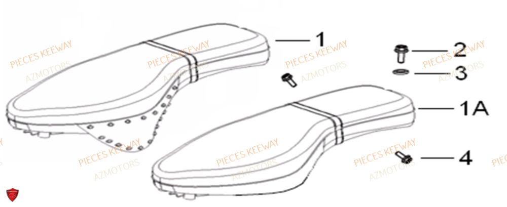 Selle AZMOTORS PIECES ORIGINE KEEWAY SUPERLIGHT 125 E2 (2008-2006)