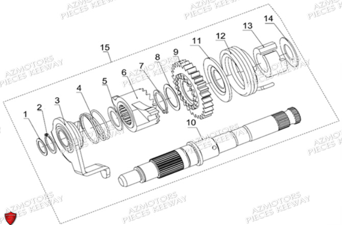 Axe De Kick KEEWAY PIECES ORIGINE KEEWAY SUPERLIGHT 125 DB E3 (2009-2016)