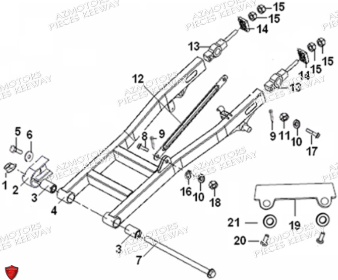 Bras Oscillant KEEWAY PIECES ORIGINE KEEWAY SUPERLIGHT 125 DB E3 (2009-2016)
