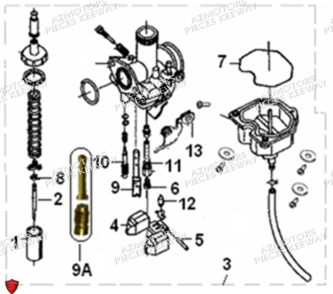 Carburateur KEEWAY PIECES ORIGINE KEEWAY SUPERLIGHT 125 DB E3 (2009-2016)